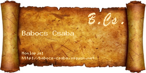 Babocs Csaba névjegykártya